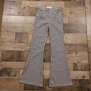 Hollister Ultra High-Rise Plaid Flare Pants Women's Size Small